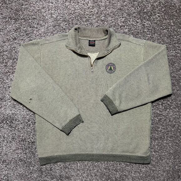 Vintage 90s Sweatshirt 1/4 Zip Striped Schweitzer Mountain Idaho Large Baggy Fit - Picture 11 of 11